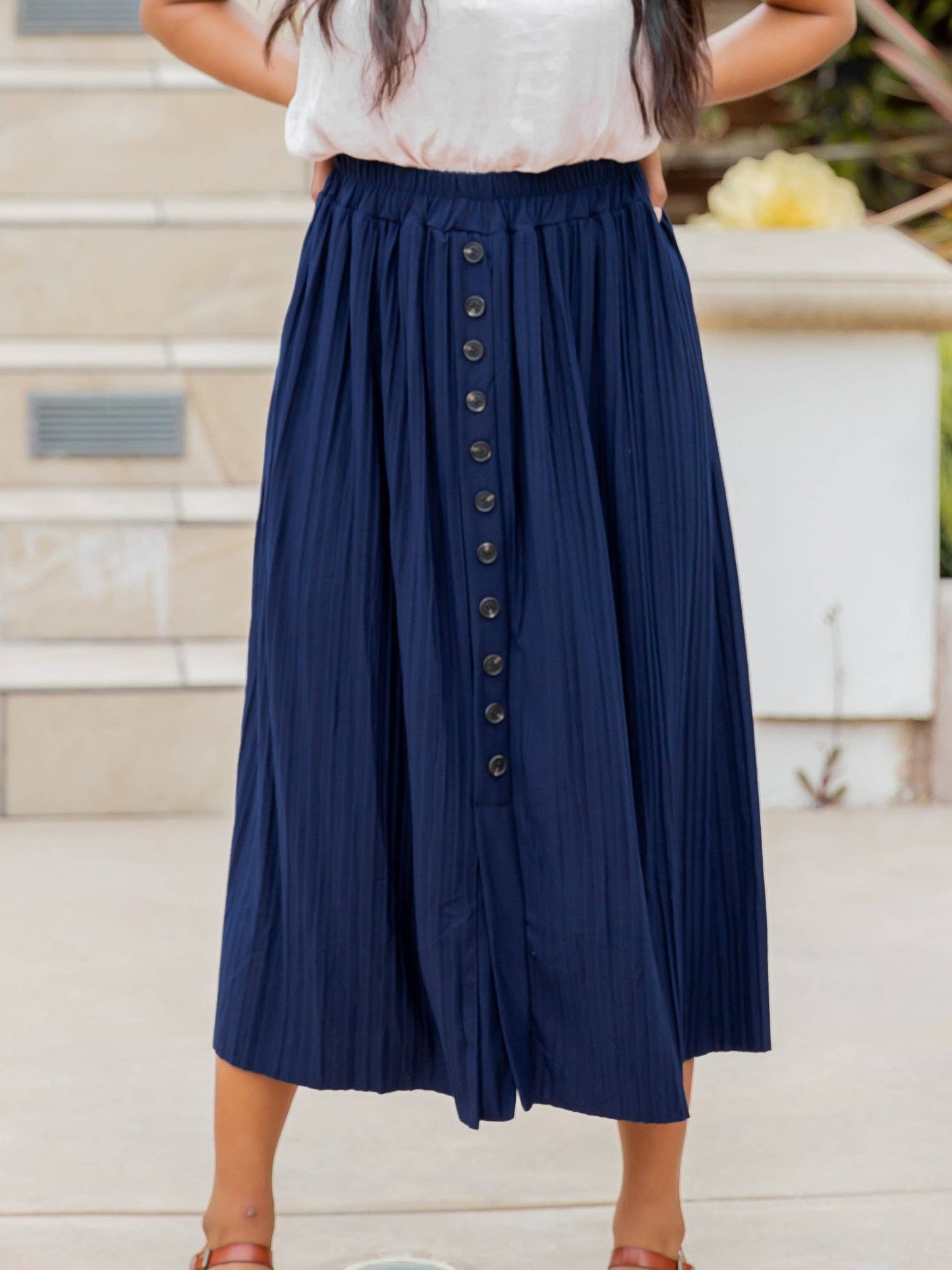 Pleated Midi Skirt