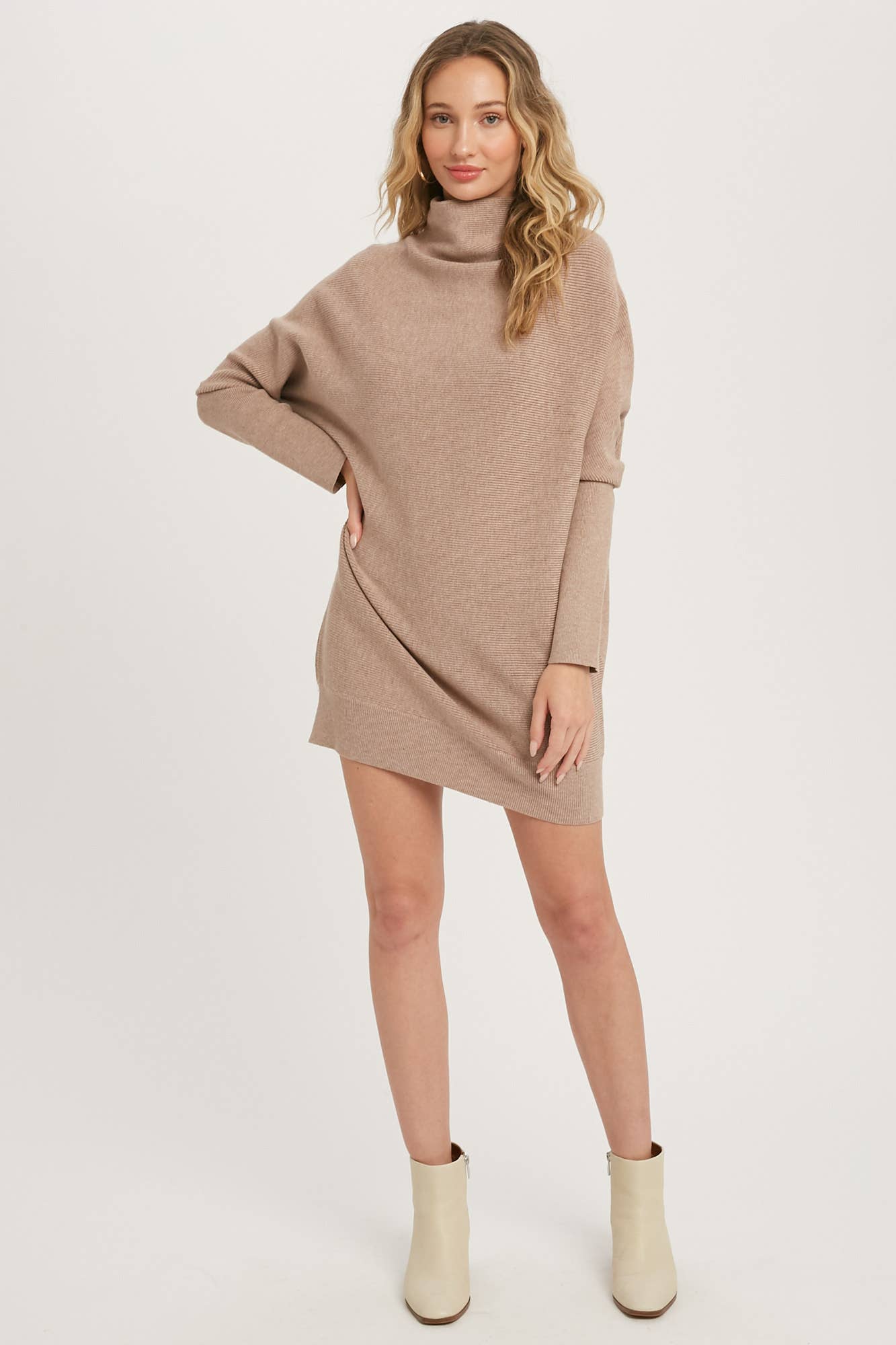 Slouch Neck Tunic Sweater