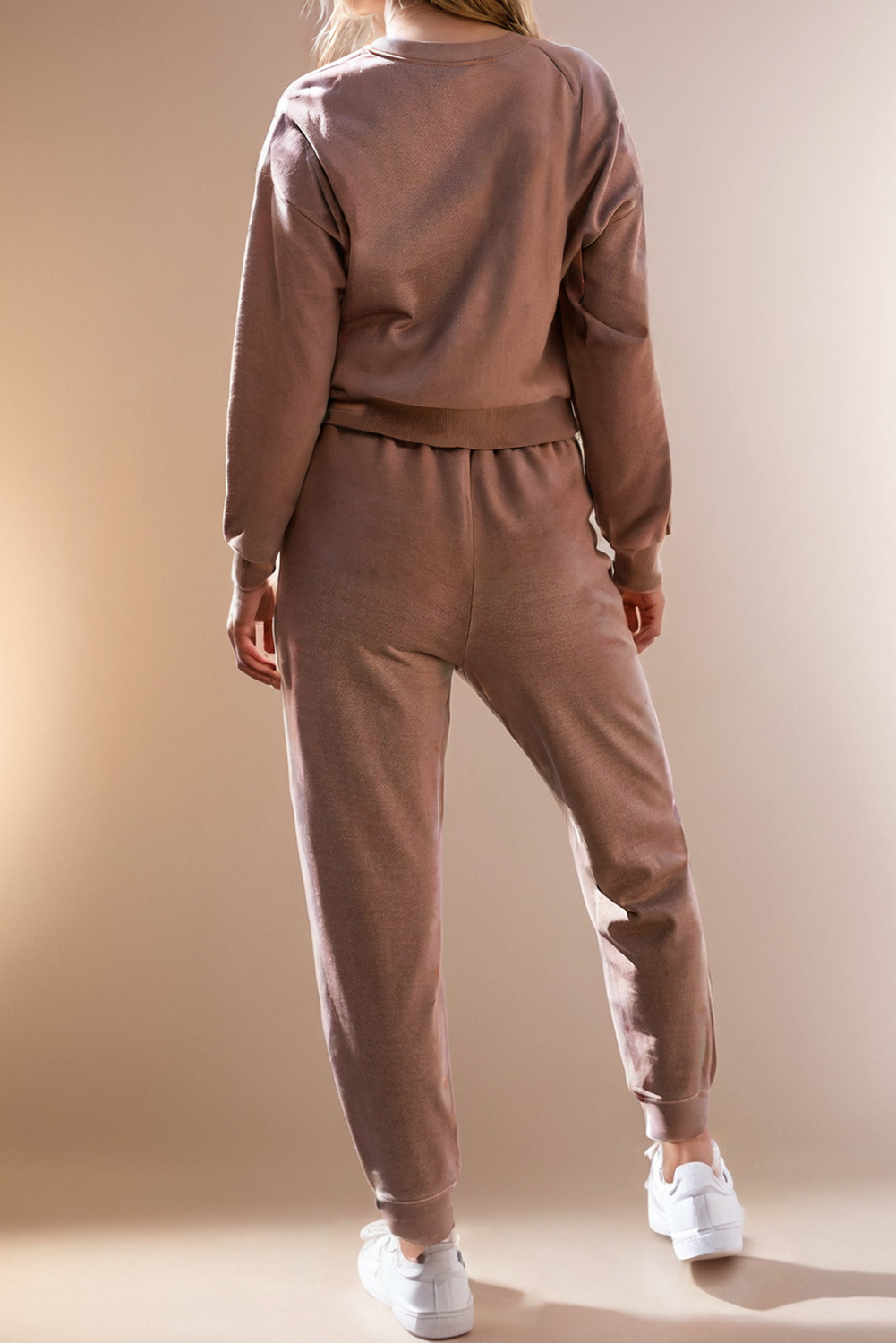 Solid Color High Low Pullover and Skinny Pants Set