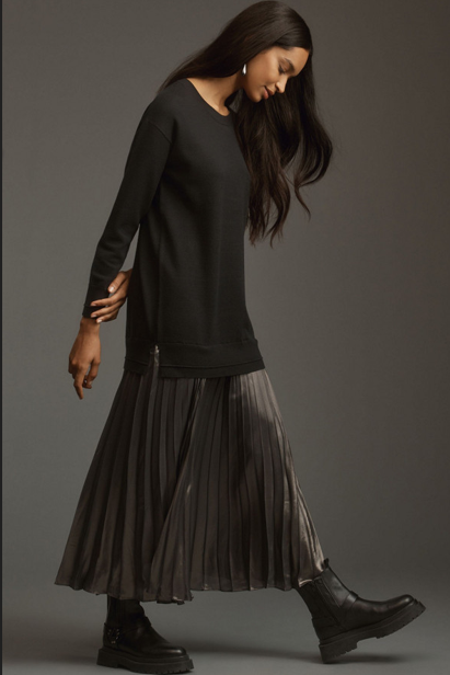 Sweater Pleated Skirt