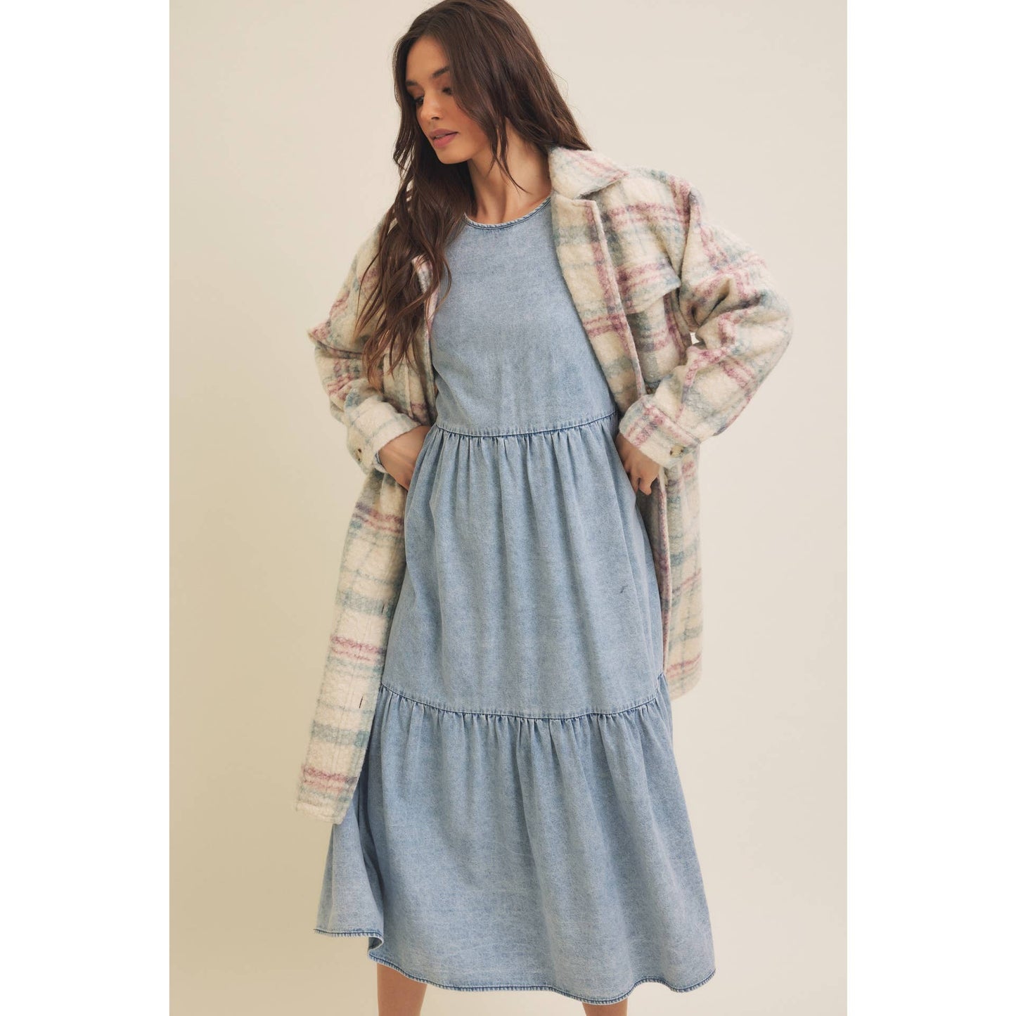 Acid Denim Wash Denim Dress