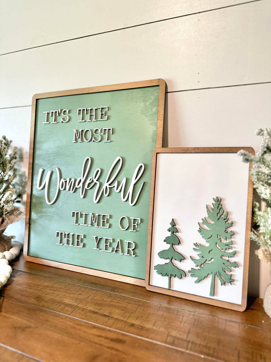 It's the most wonderful time of the year Christmas Sign Set