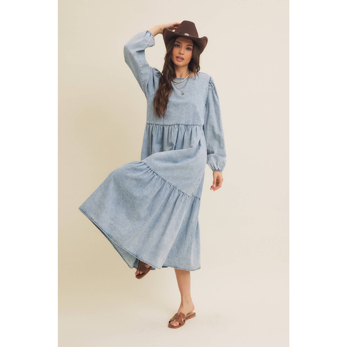 Acid Denim Wash Denim Dress