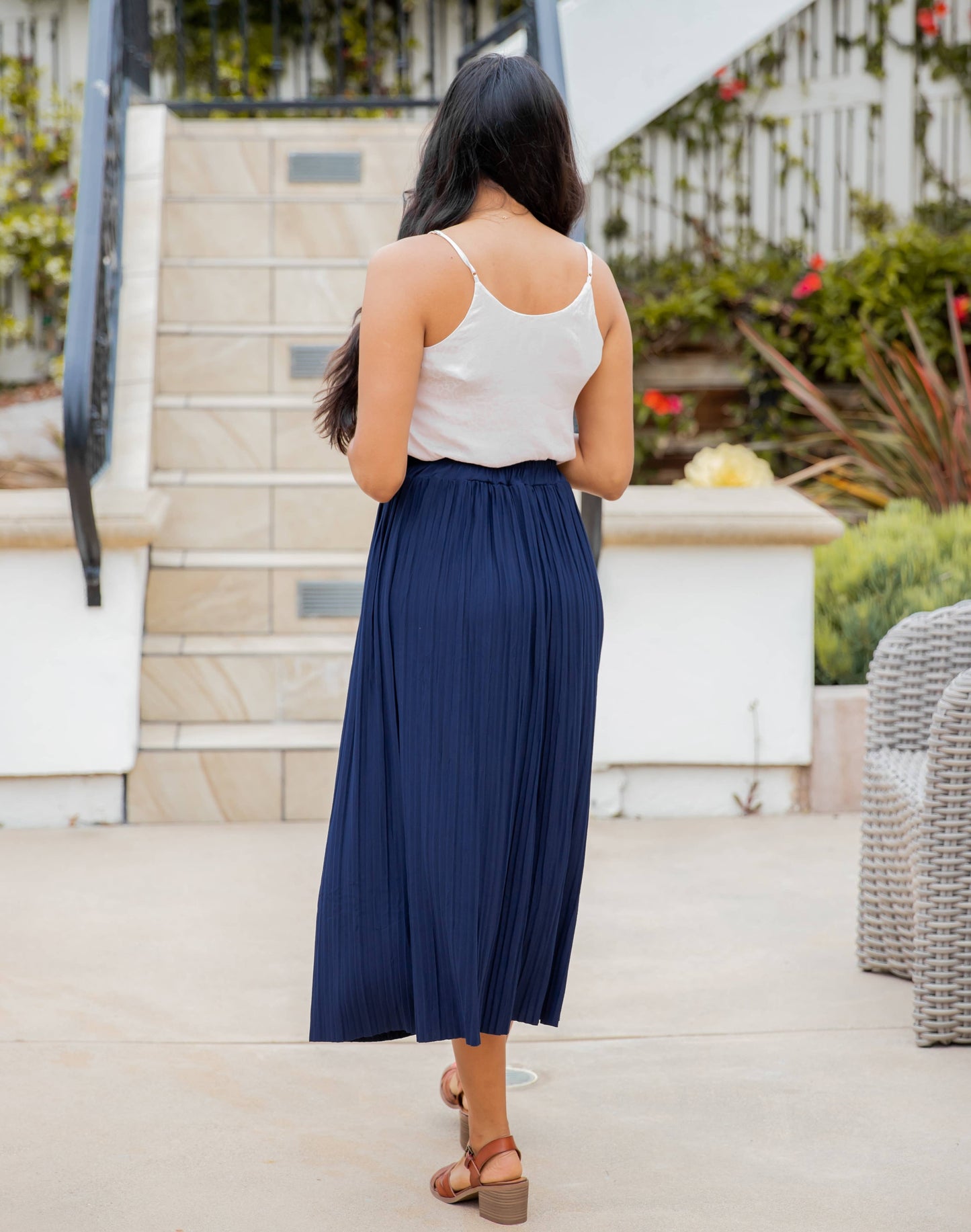 Pleated Midi Skirt