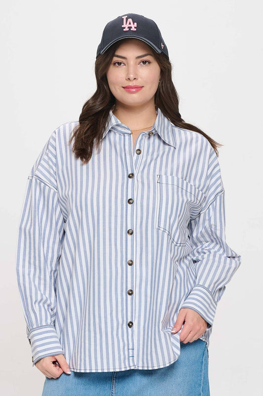 Plus Striped Long Sleeve