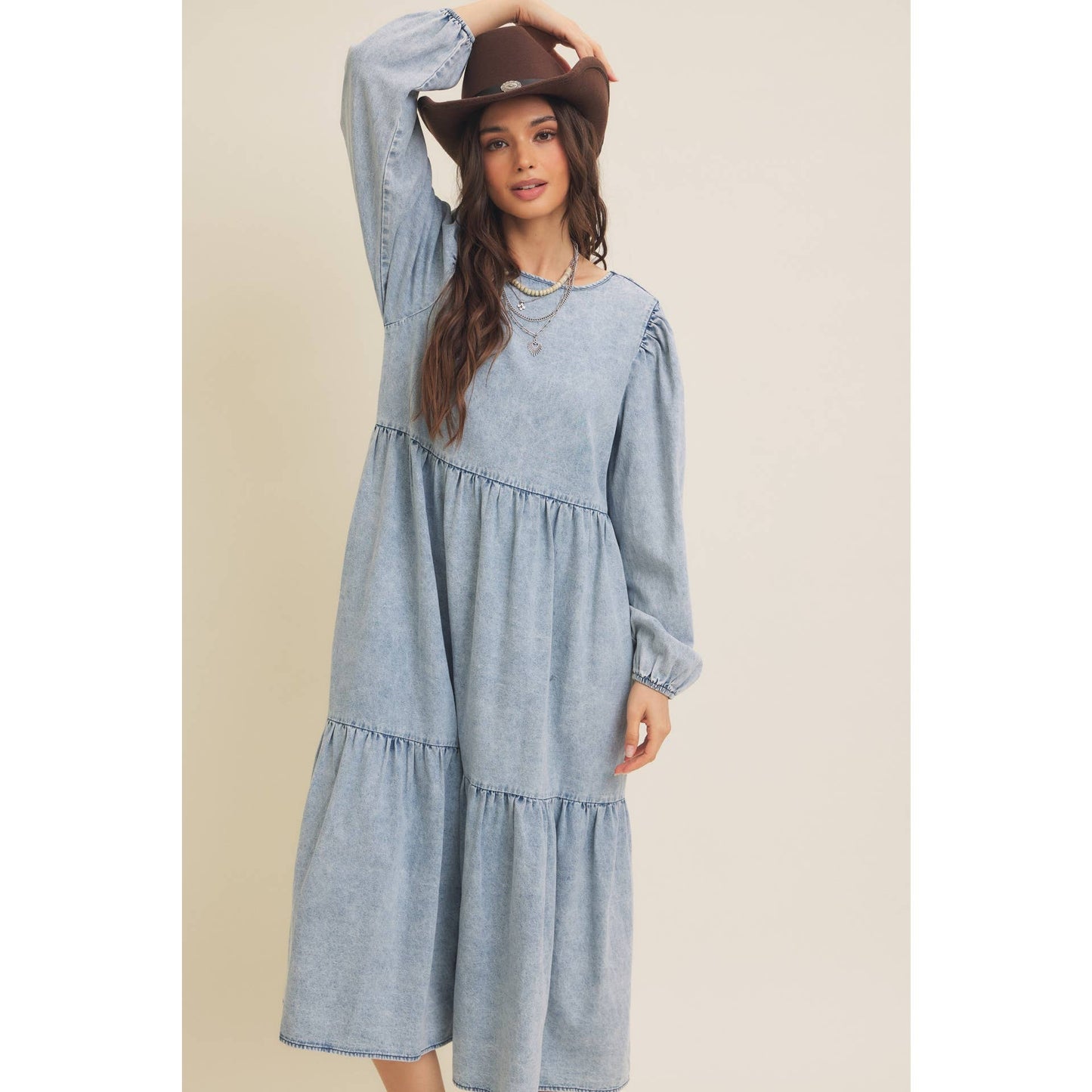 Acid Denim Wash Denim Dress