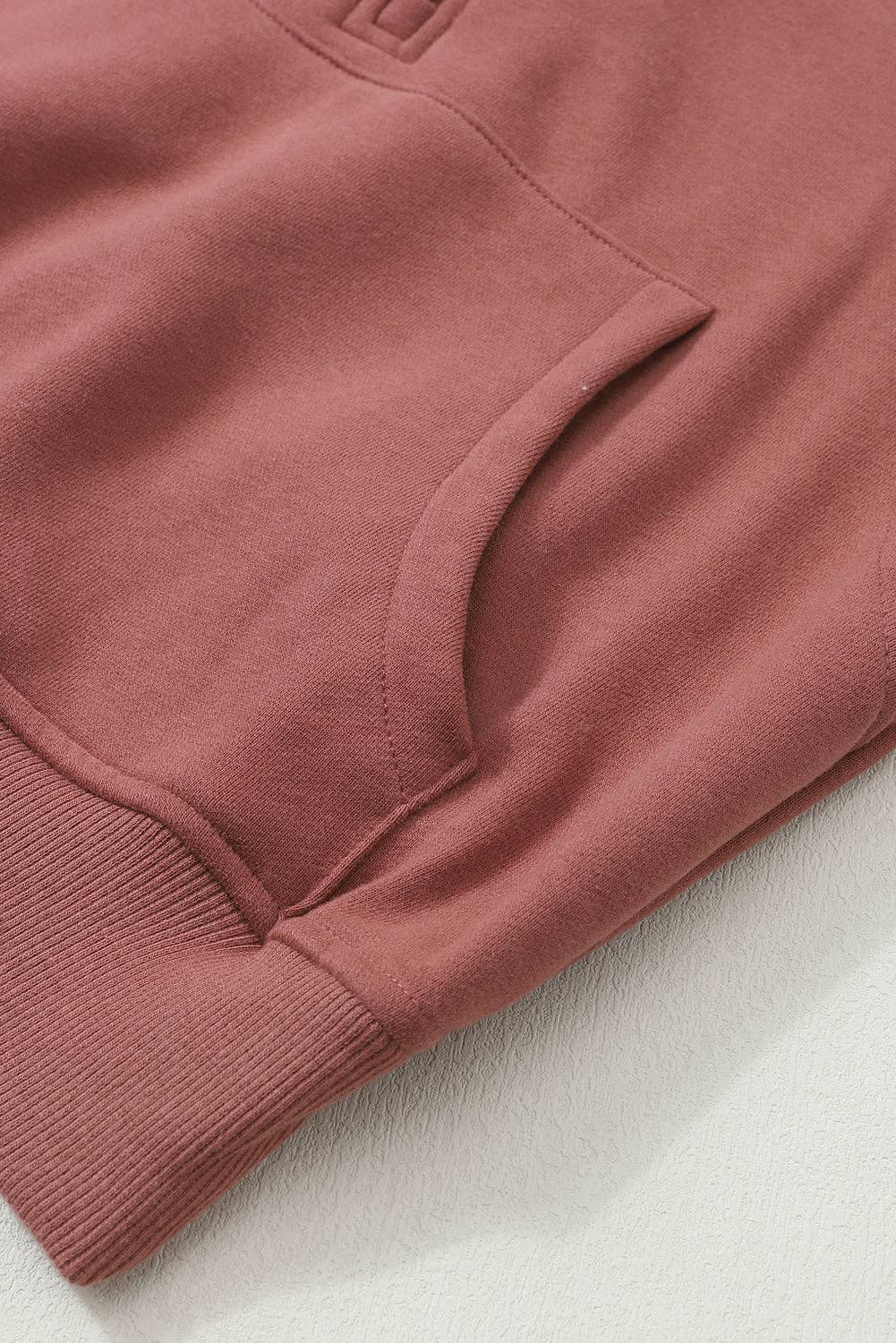 Zip Up Stand Collar Ribbed Thumbhole Sleeve Sweatshirt