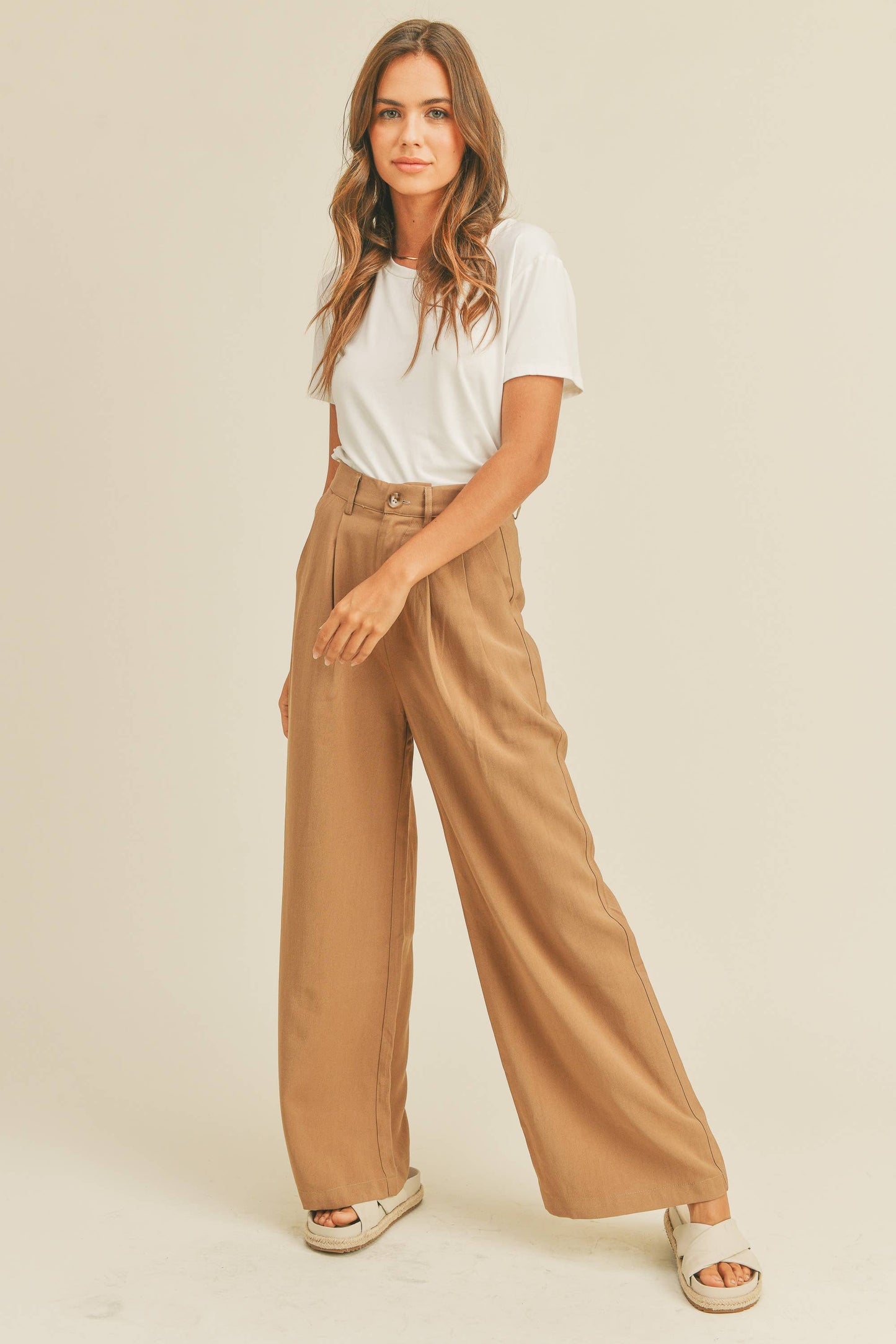 High Waisted Wide Leg Trousers