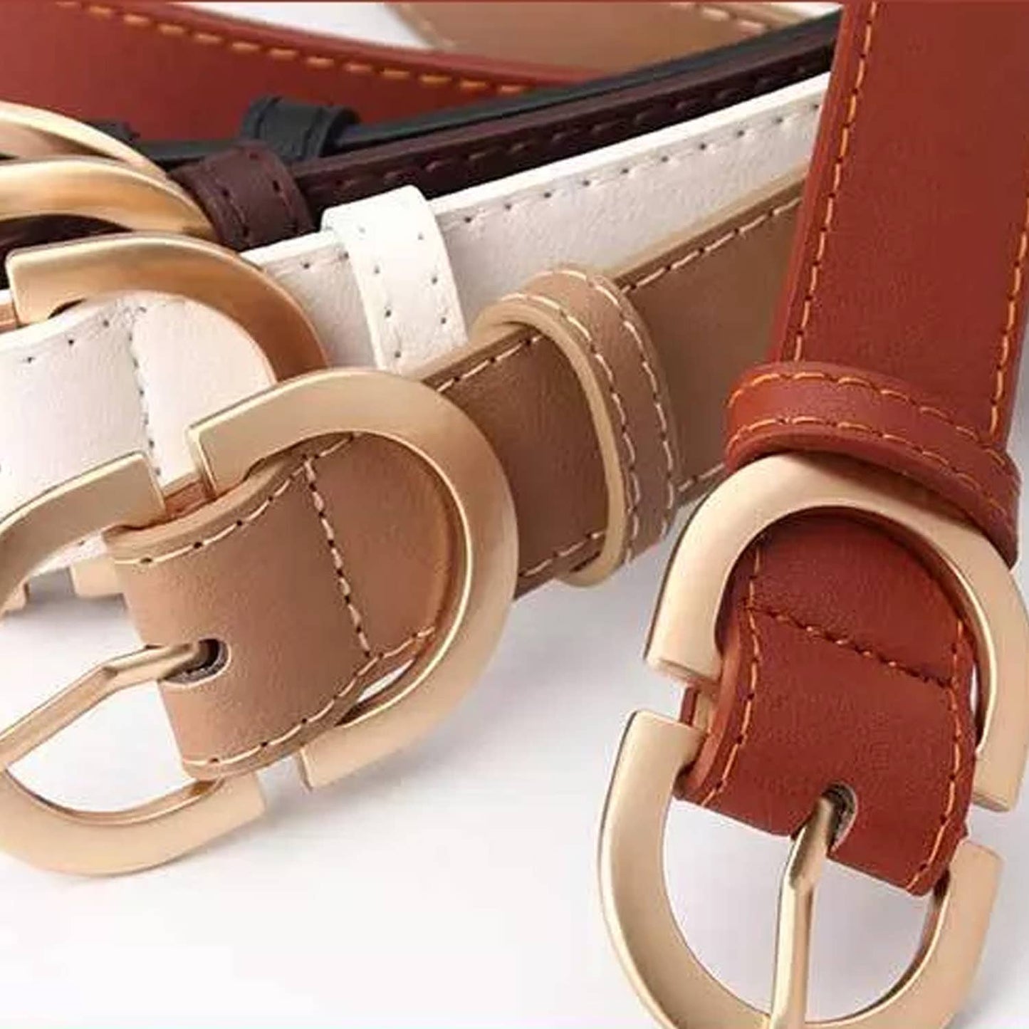 Kay Stylish Vegan Leather Women's Belt | 4 Colors - Medium