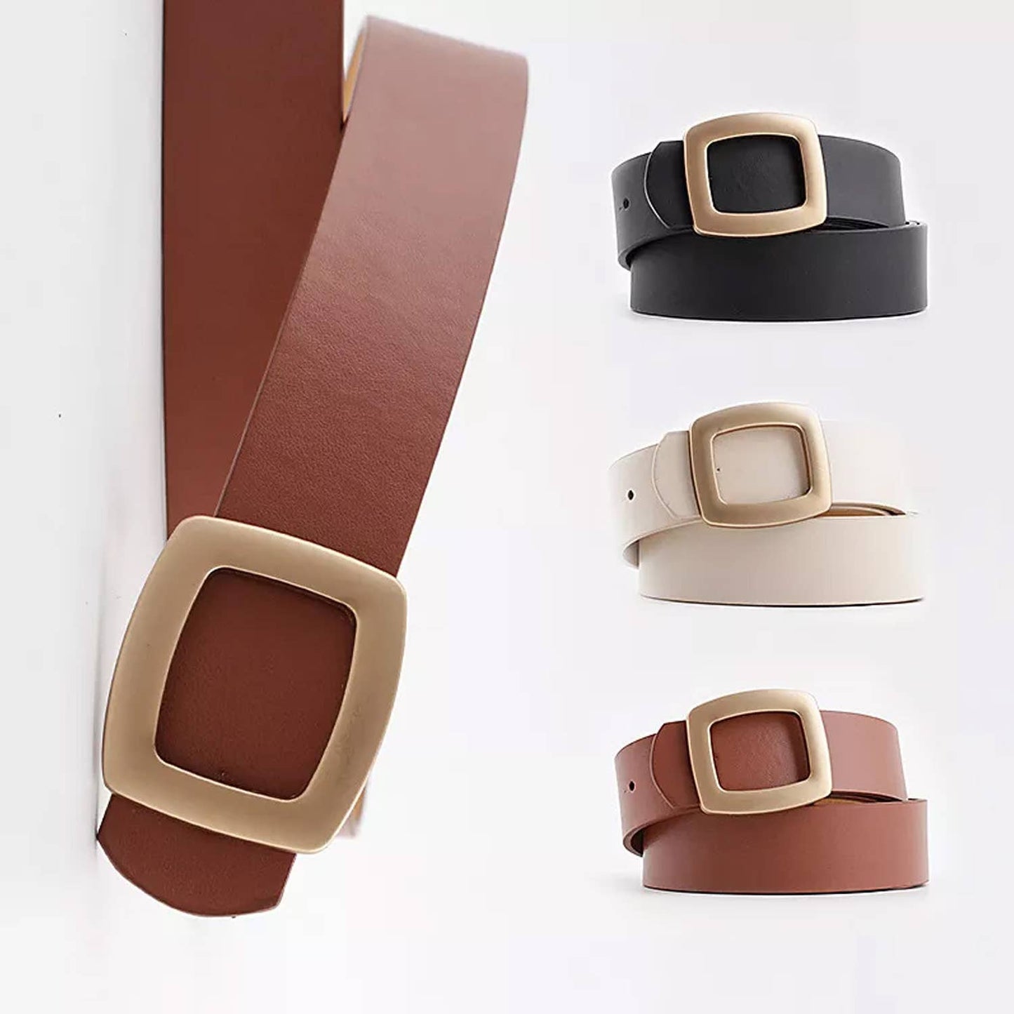 Retro Vegan Leather Women's Belt | 6 Colors - Medium