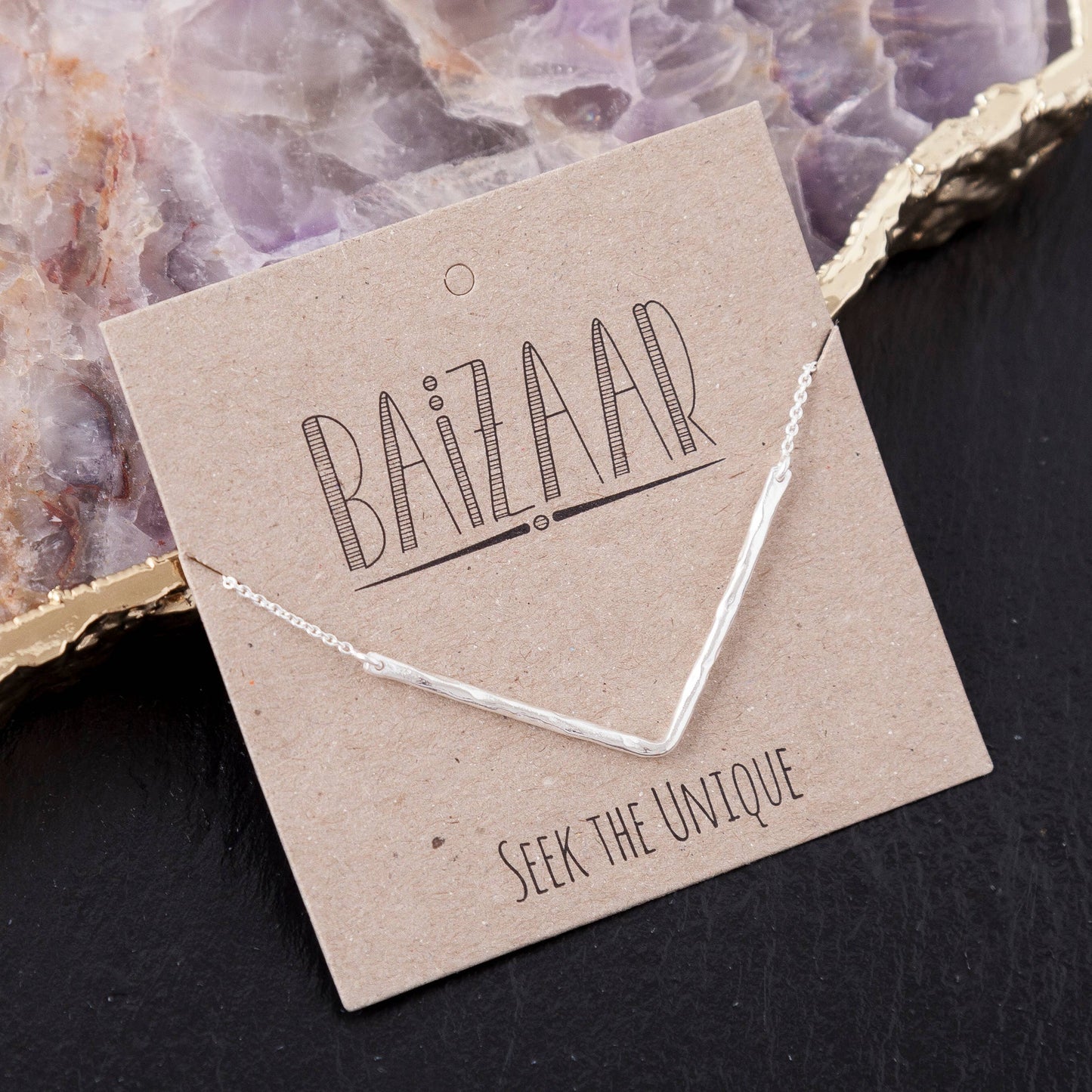 Chevron Necklace - Sterling Silver and Gold Plated