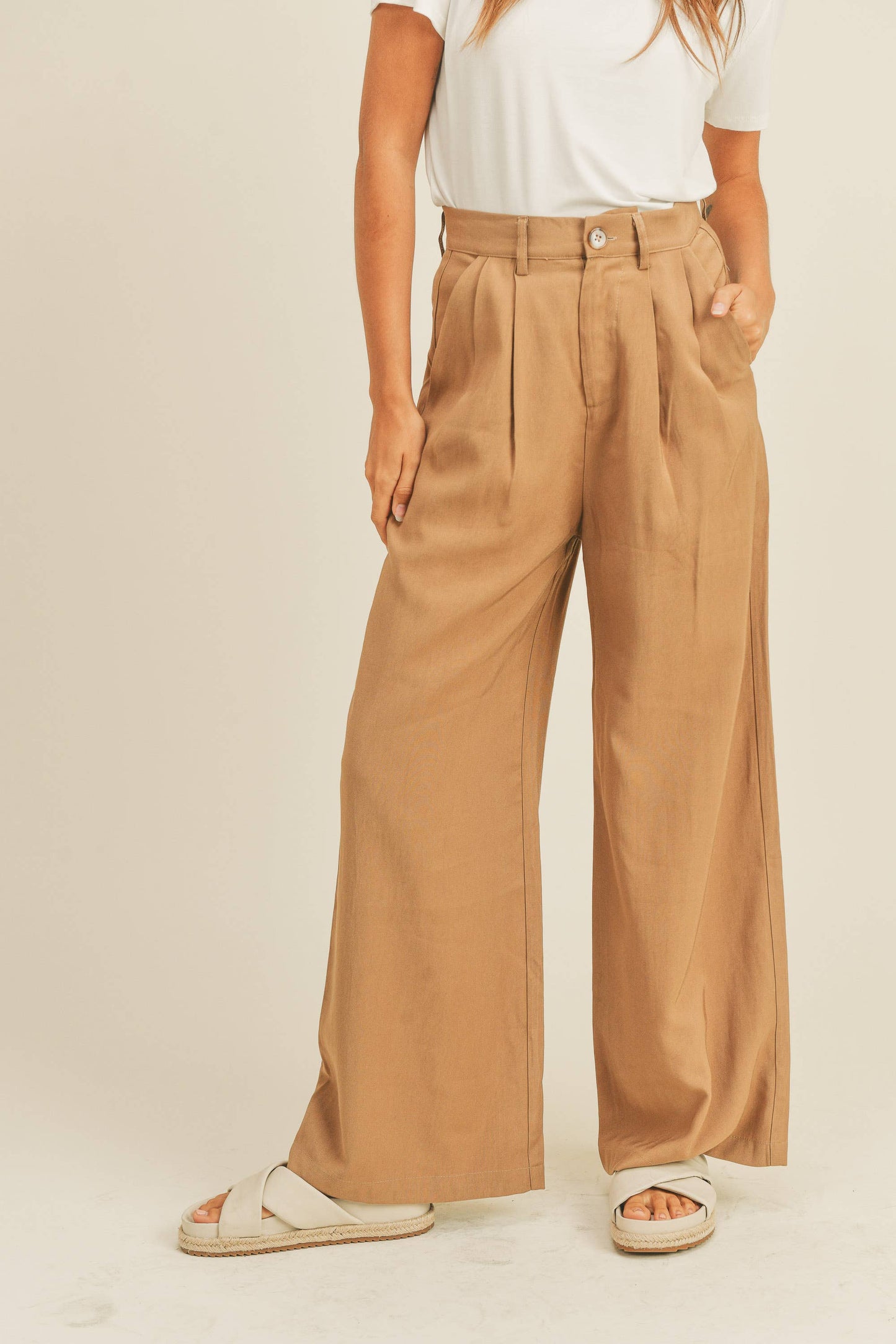 High Waisted Wide Leg Trousers