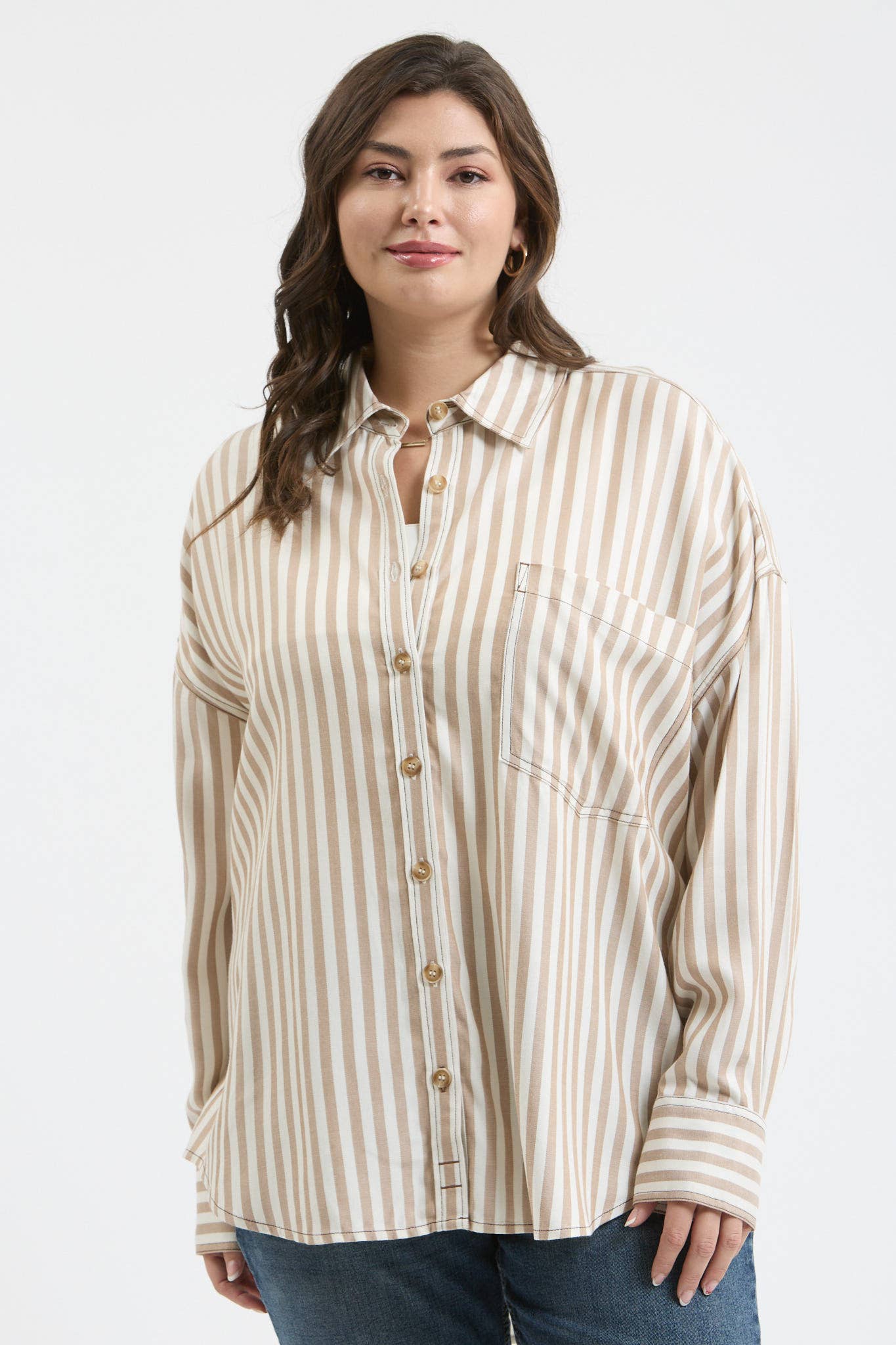 Plus Striped Long Sleeve