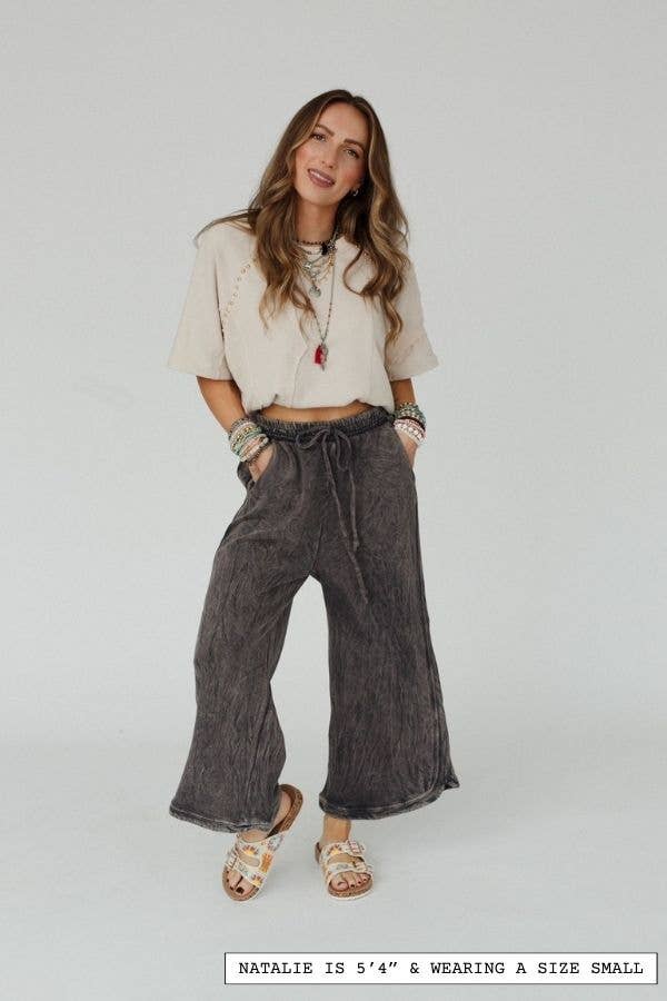 So Comfy Wide Leg Pant Petite Length - New Charcoal