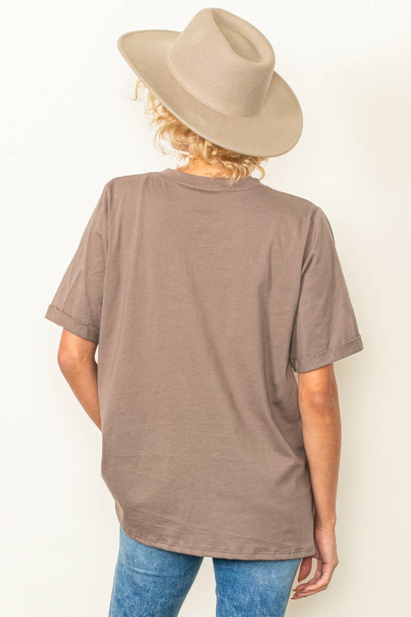 Oversized Fit Round Neck T Shirts With Pocket