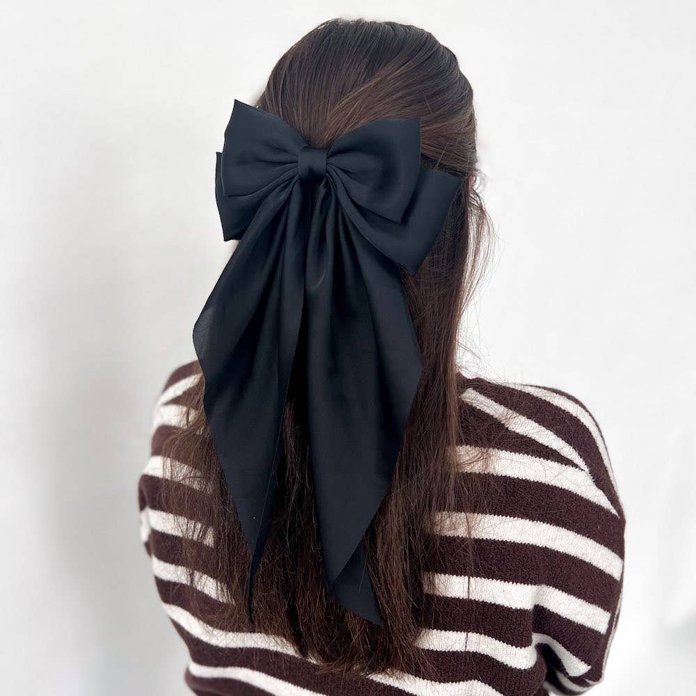 Midnight Hour Hair Bow Clip