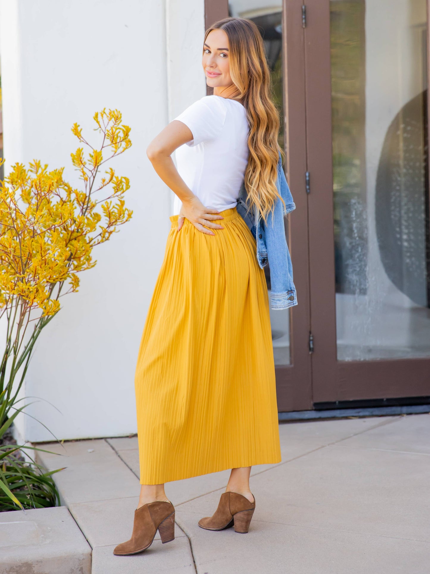 Pleated Midi Skirt