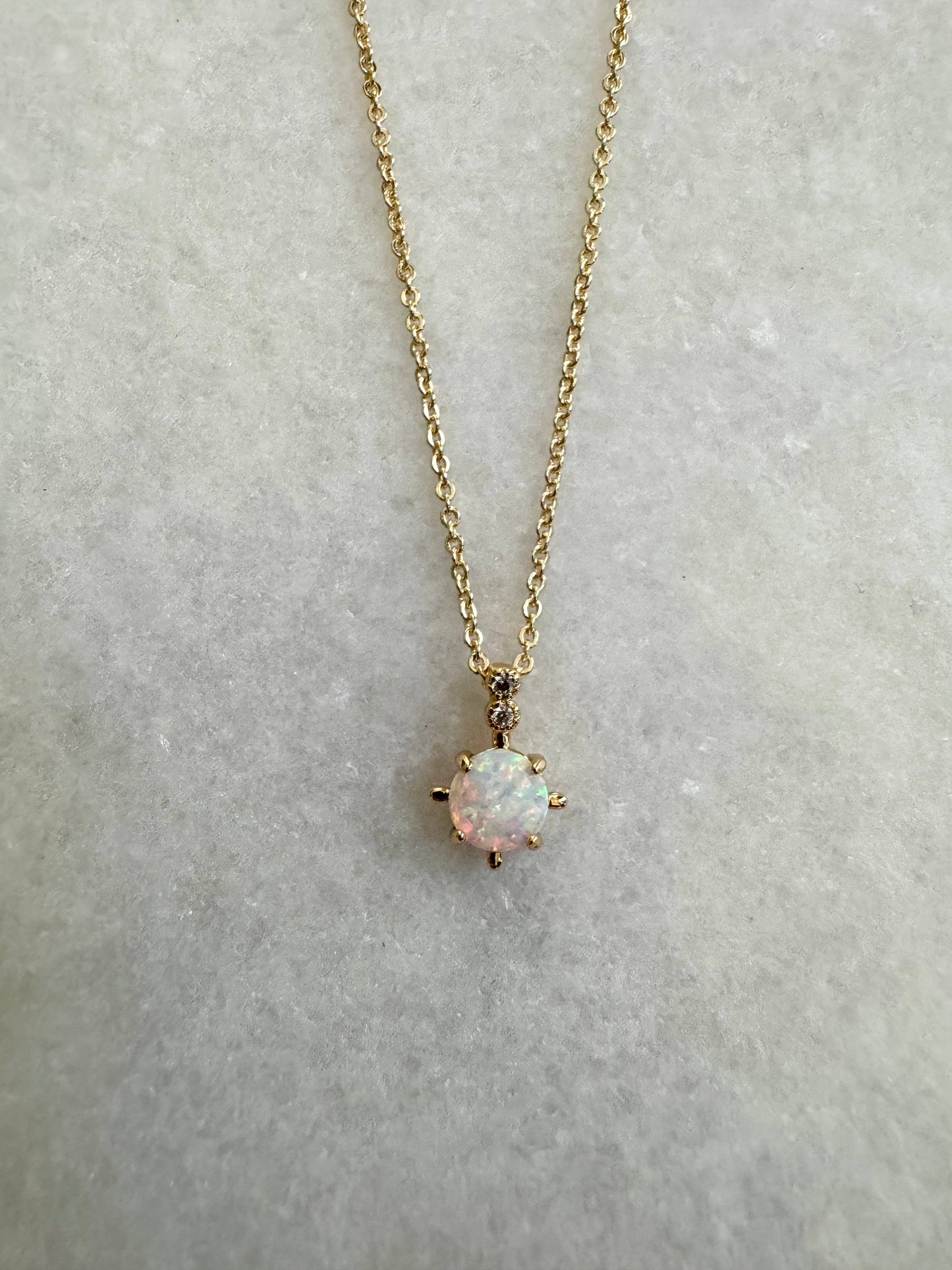 Opal stud necklace