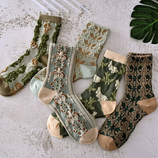 Retro Embossed Women's Socks