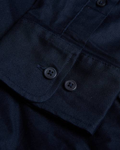 Long Sleeve Button Up Shirt | Stretch Oxford | Navy