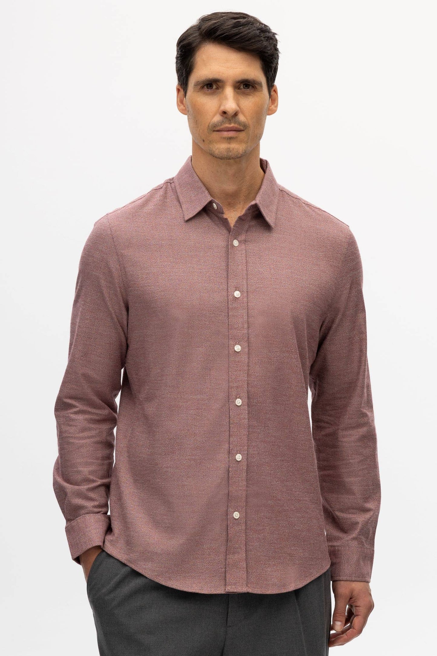 2 Side Brushed Heather Flannel Shirt