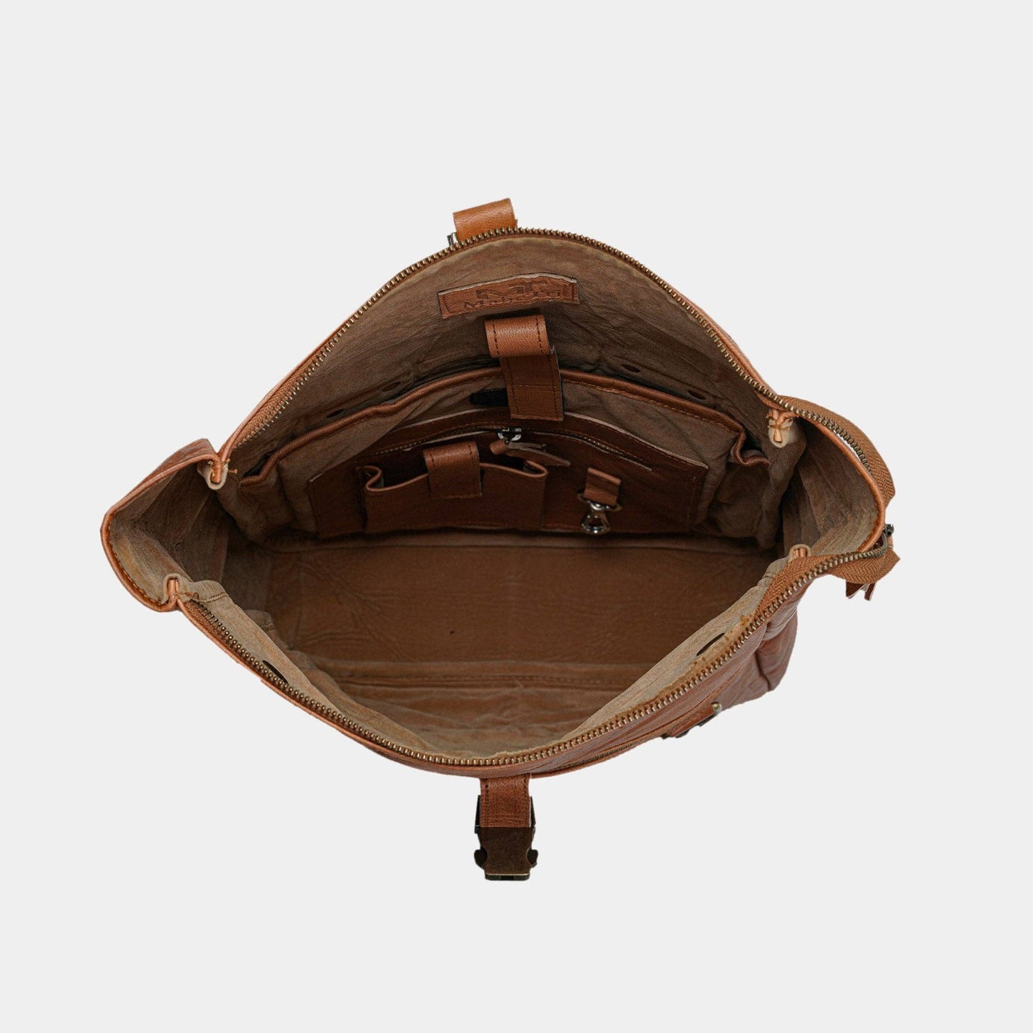 Leather Roll Top Rucksack Backpack