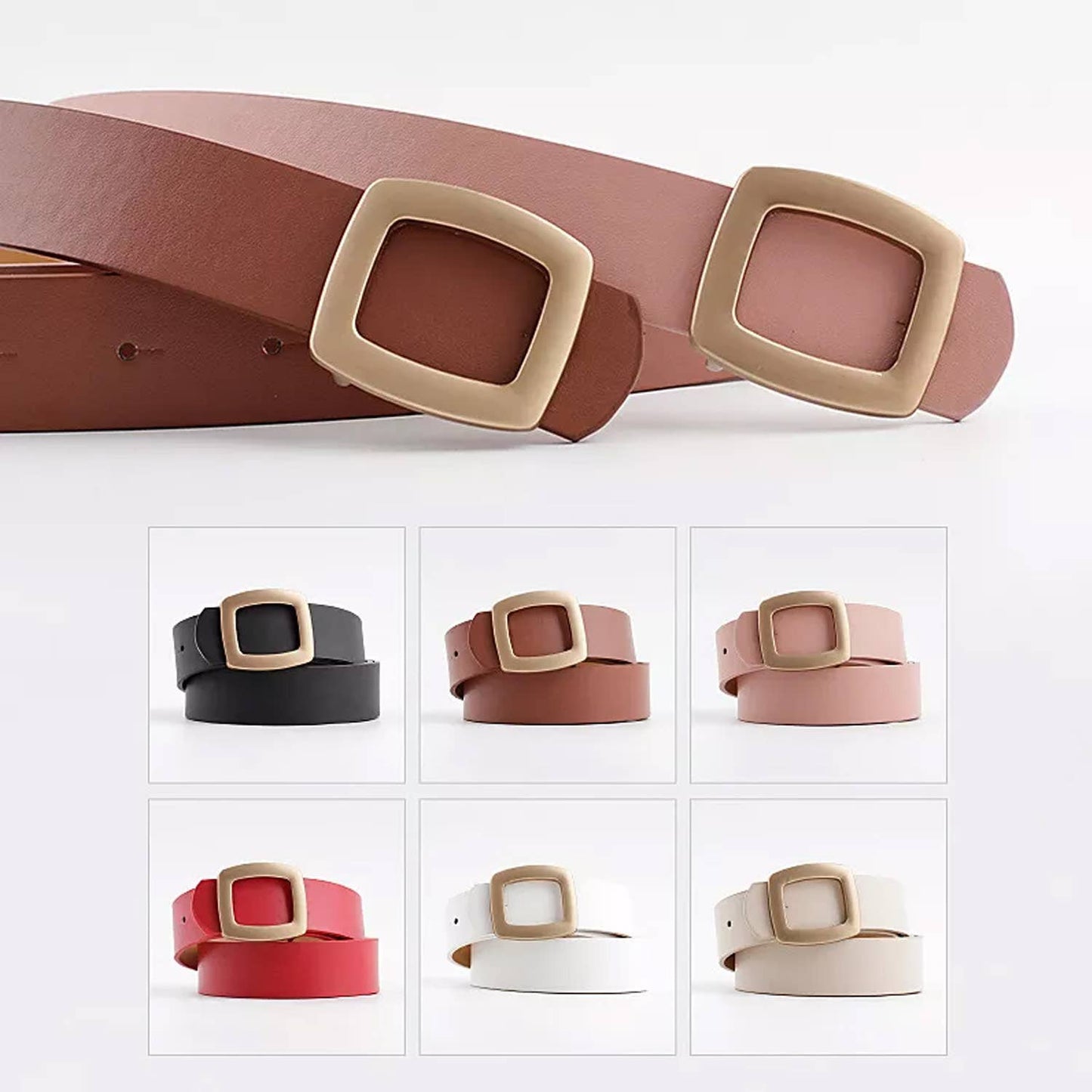 Retro Vegan Leather Women's Belt | 6 Colors - Medium