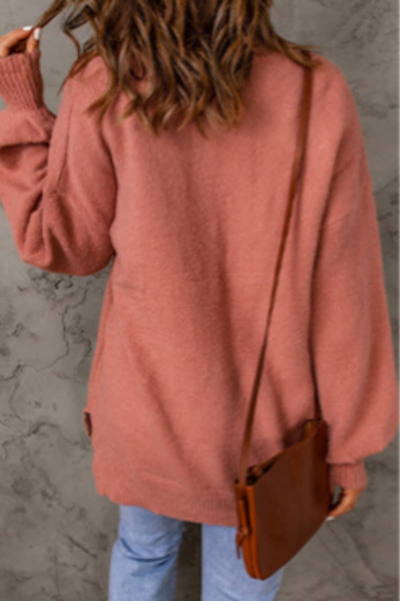 Crew Neck Solid Color Long Sleeve