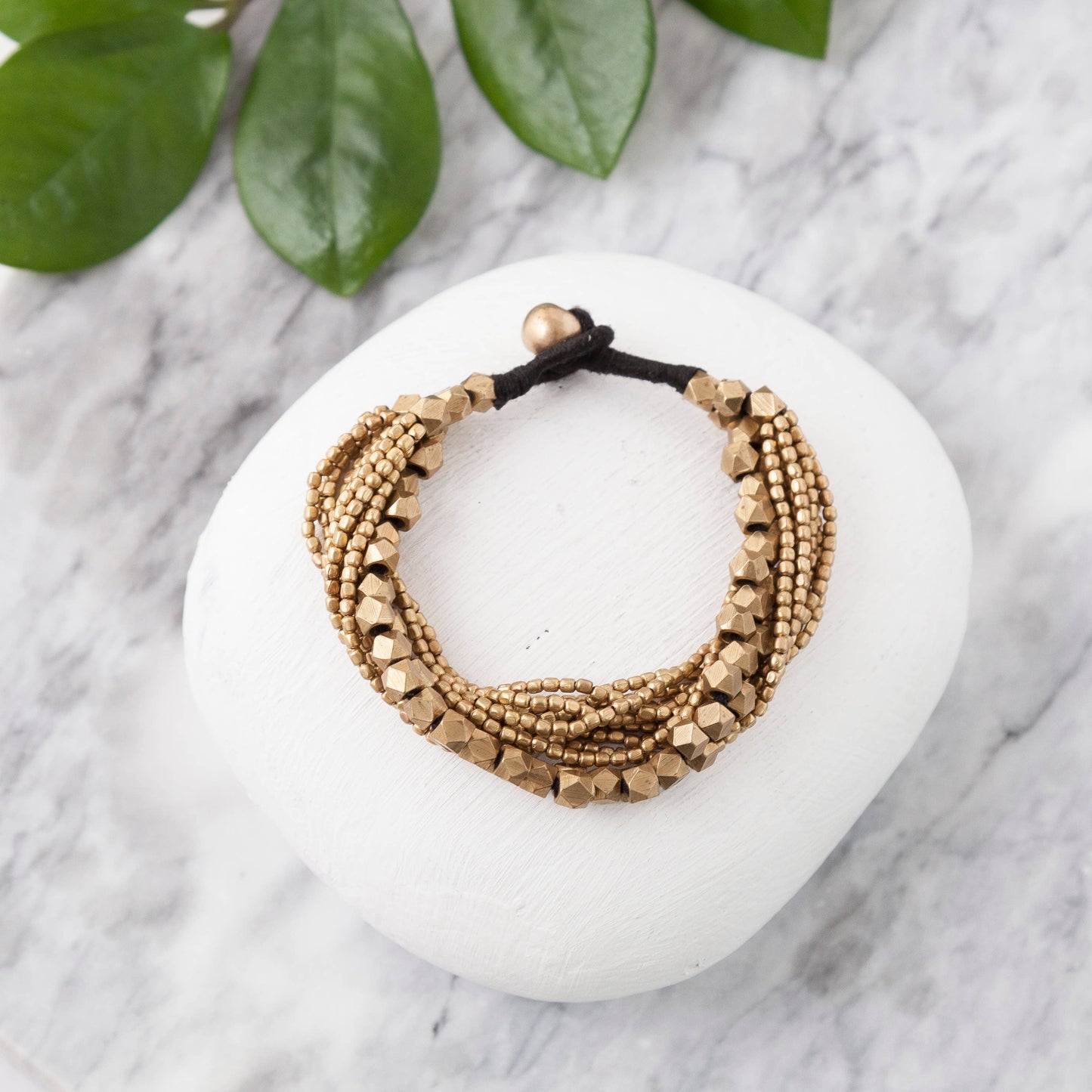 Brass Beaded Bracelet