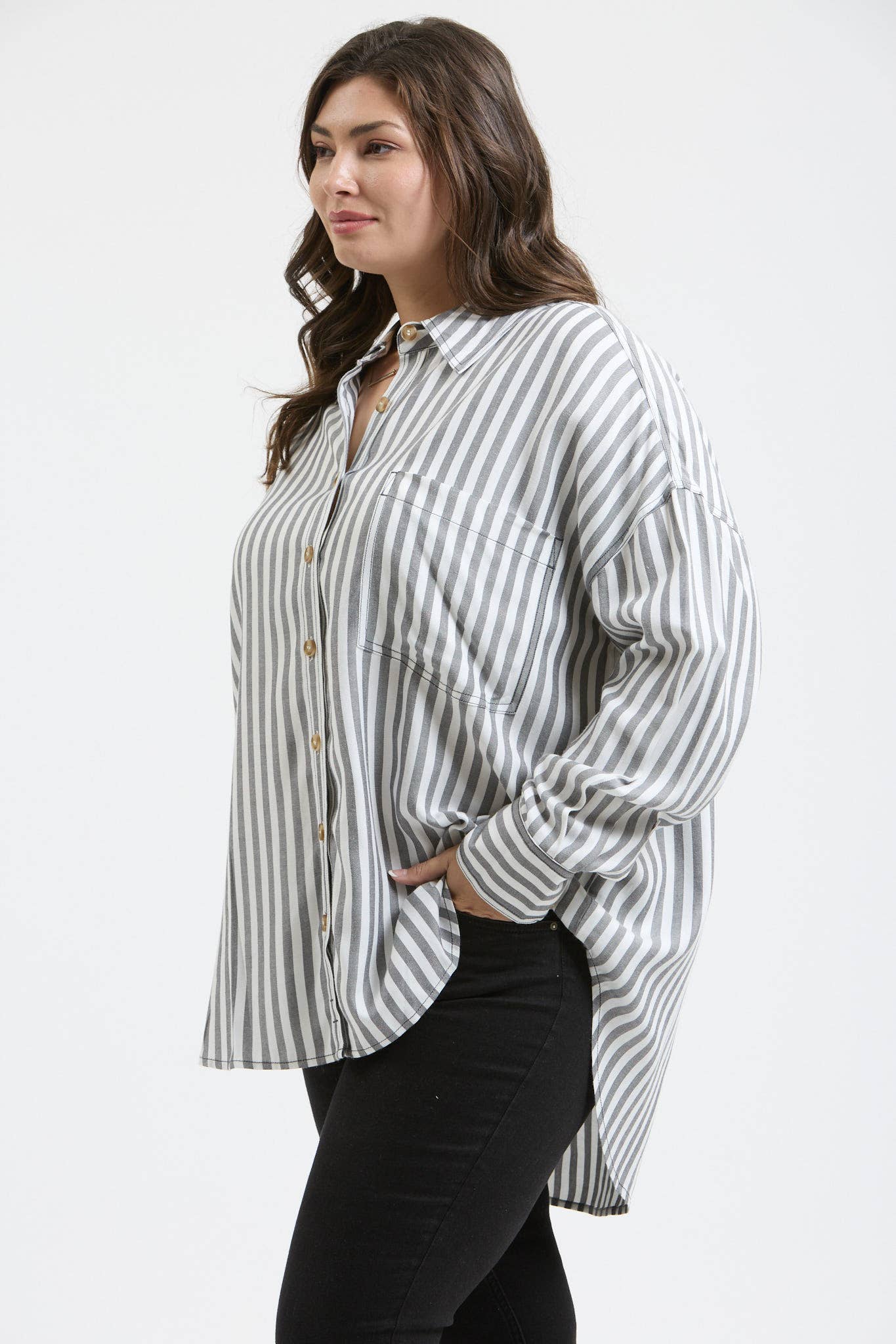 Plus Striped Long Sleeve