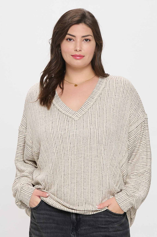 Plus Striped Pull Over