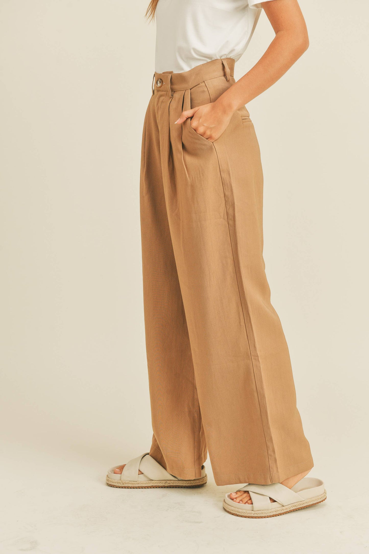 High Waisted Wide Leg Trousers