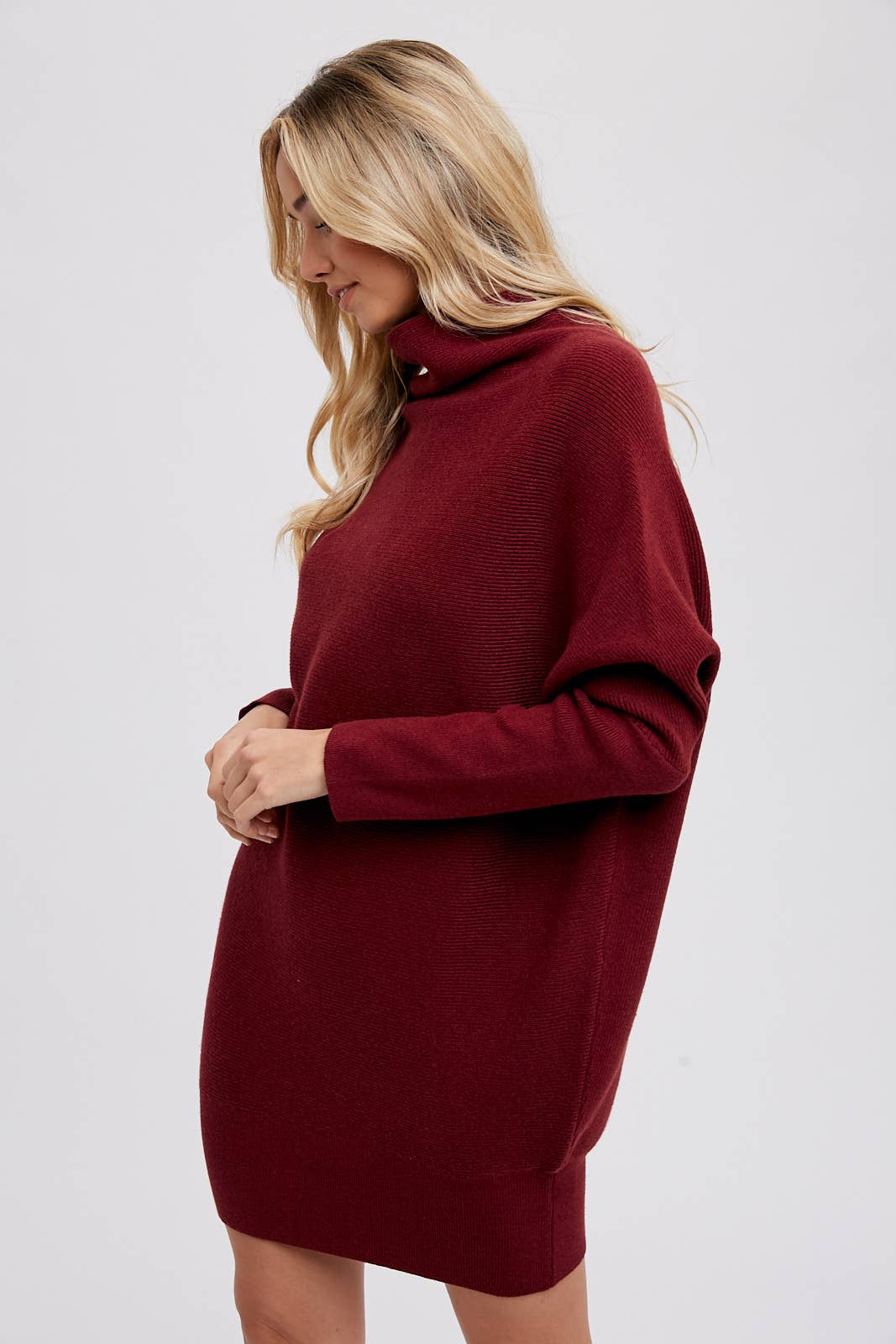 Slouch Neck Tunic Sweater