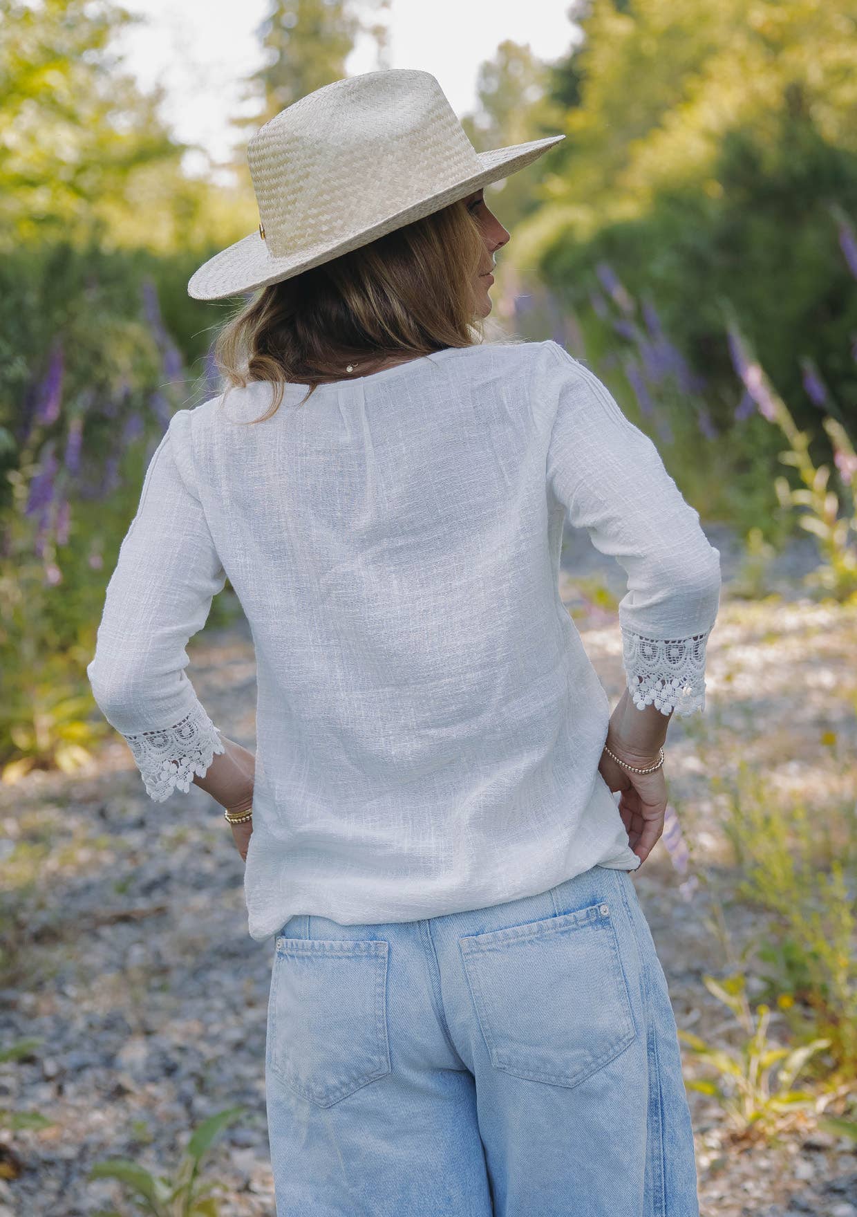 V-Neck Button Down Blouse