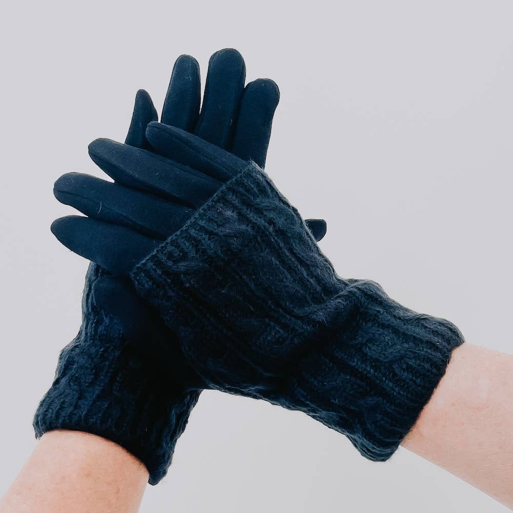 3 in 1 Cable Knit Gloves