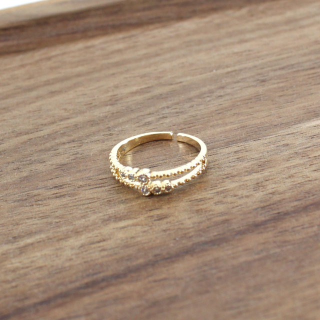 R23020 14K Gold Dipped Adjustable Ring