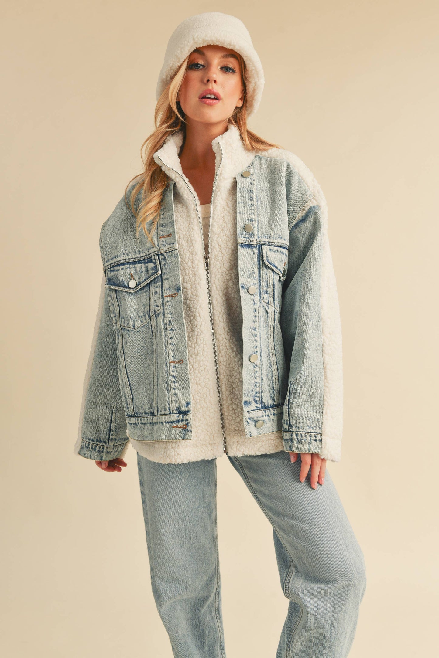 Denim and Sherpa Jacket