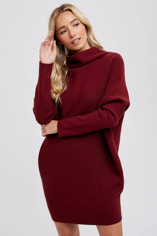 Slouch Neck Tunic Sweater