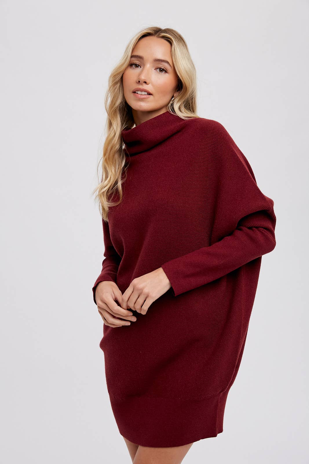 Slouch Neck Tunic Sweater