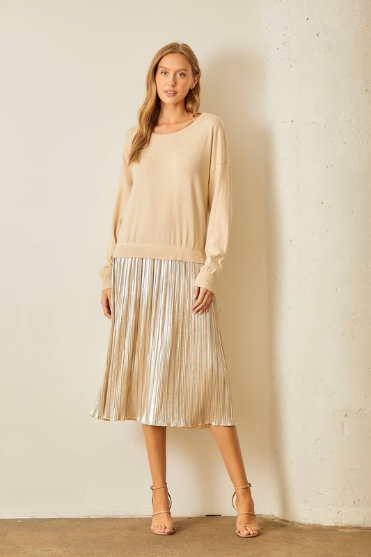 Sweater Pleated Skirt