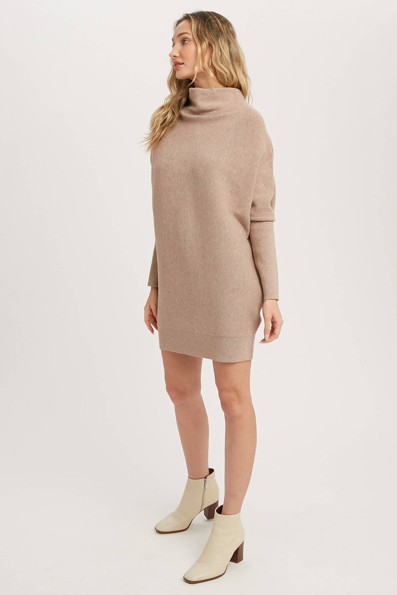 Slouch Neck Tunic Sweater