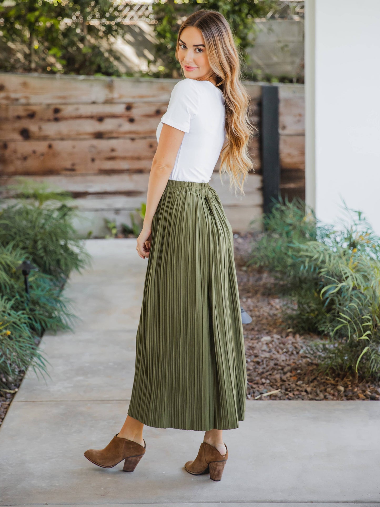 Pleated Midi Skirt