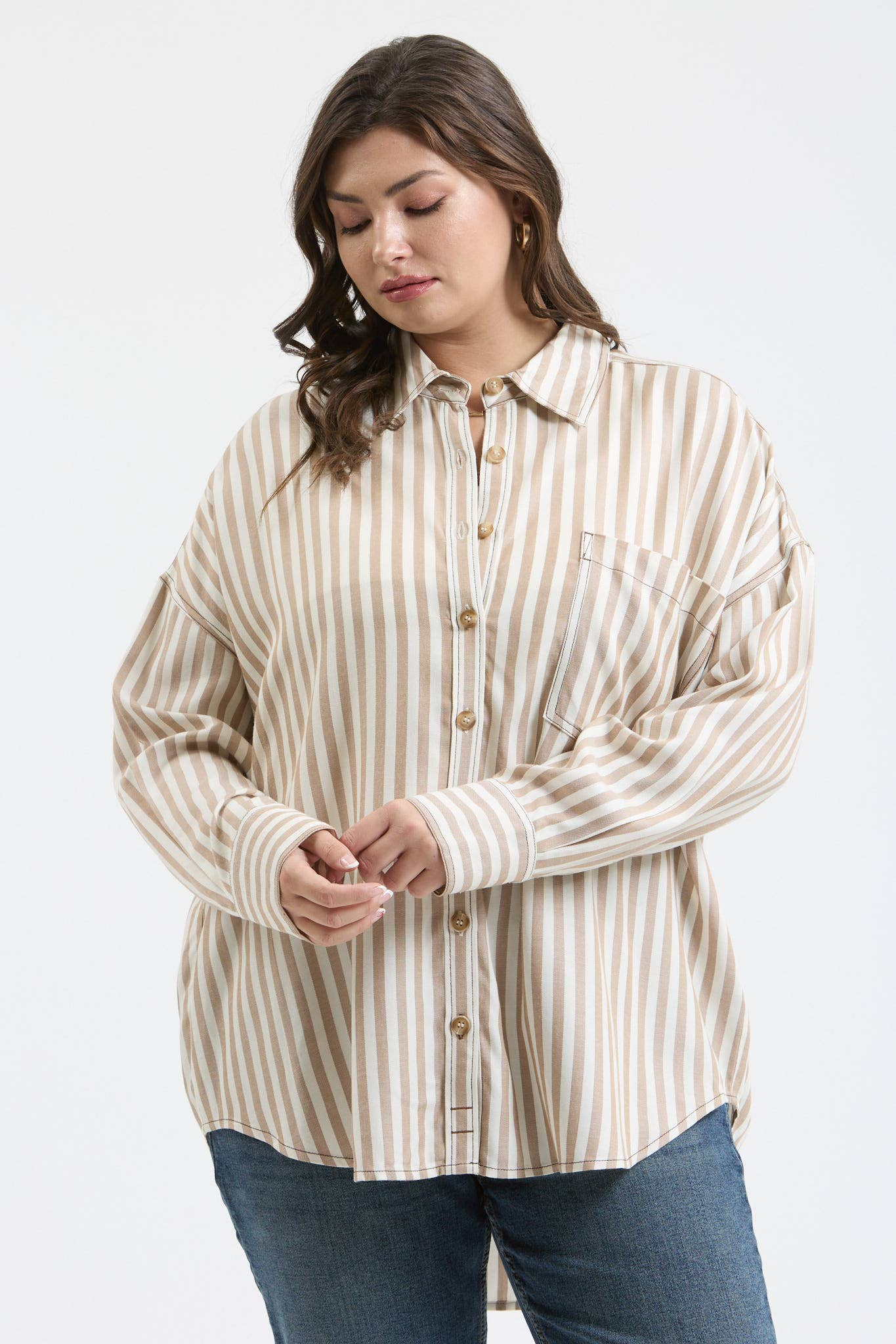 Plus Striped Long Sleeve