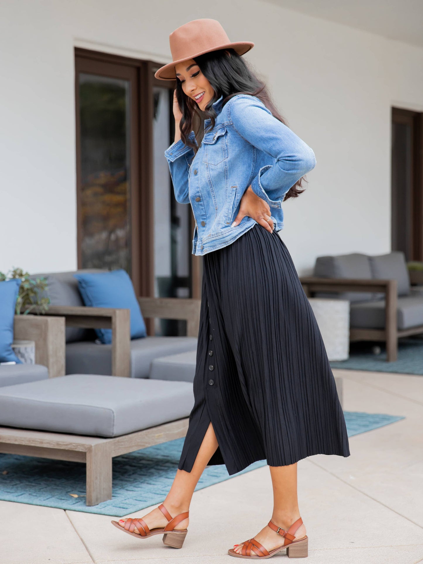 Pleated Midi Skirt