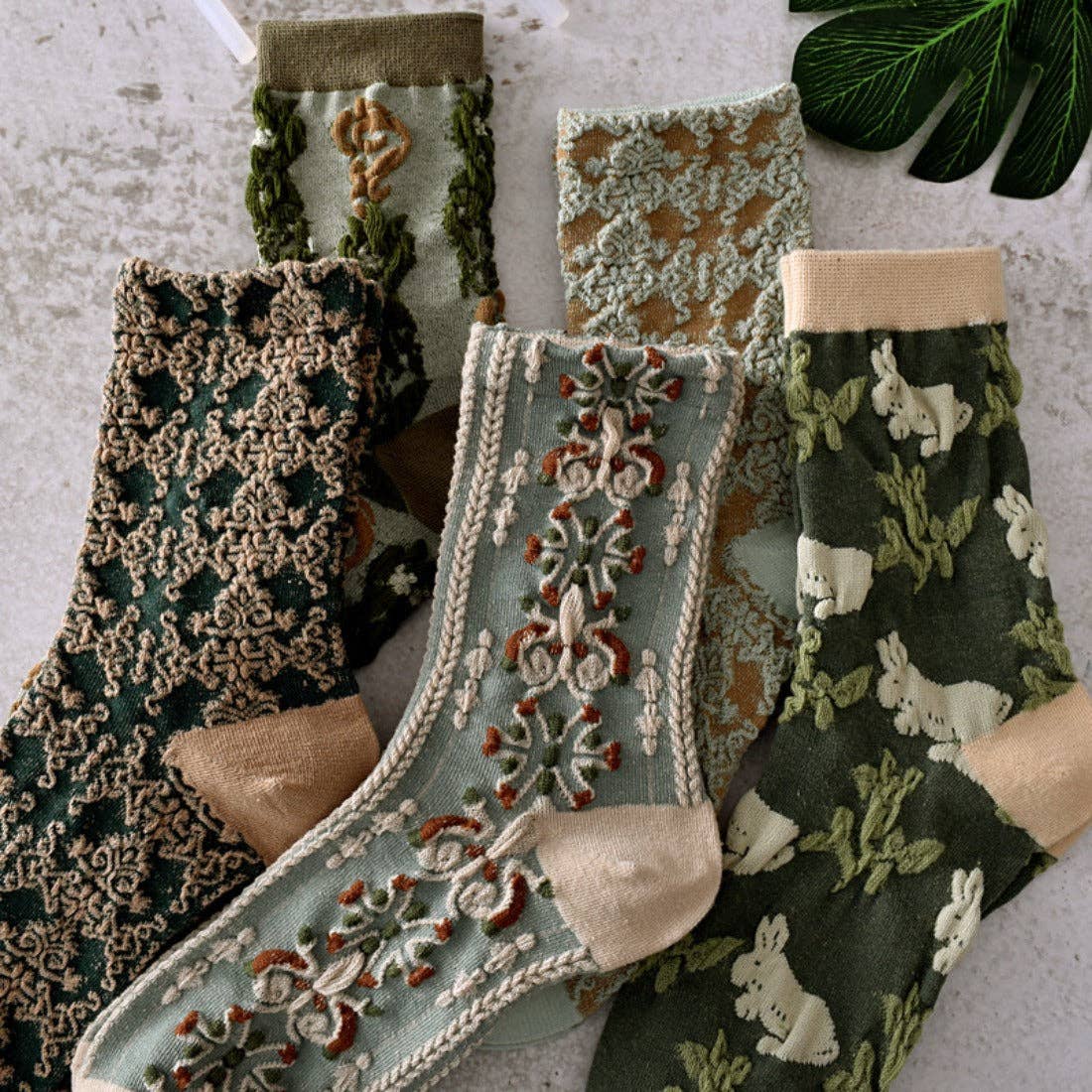 Retro Embossed Women's Socks