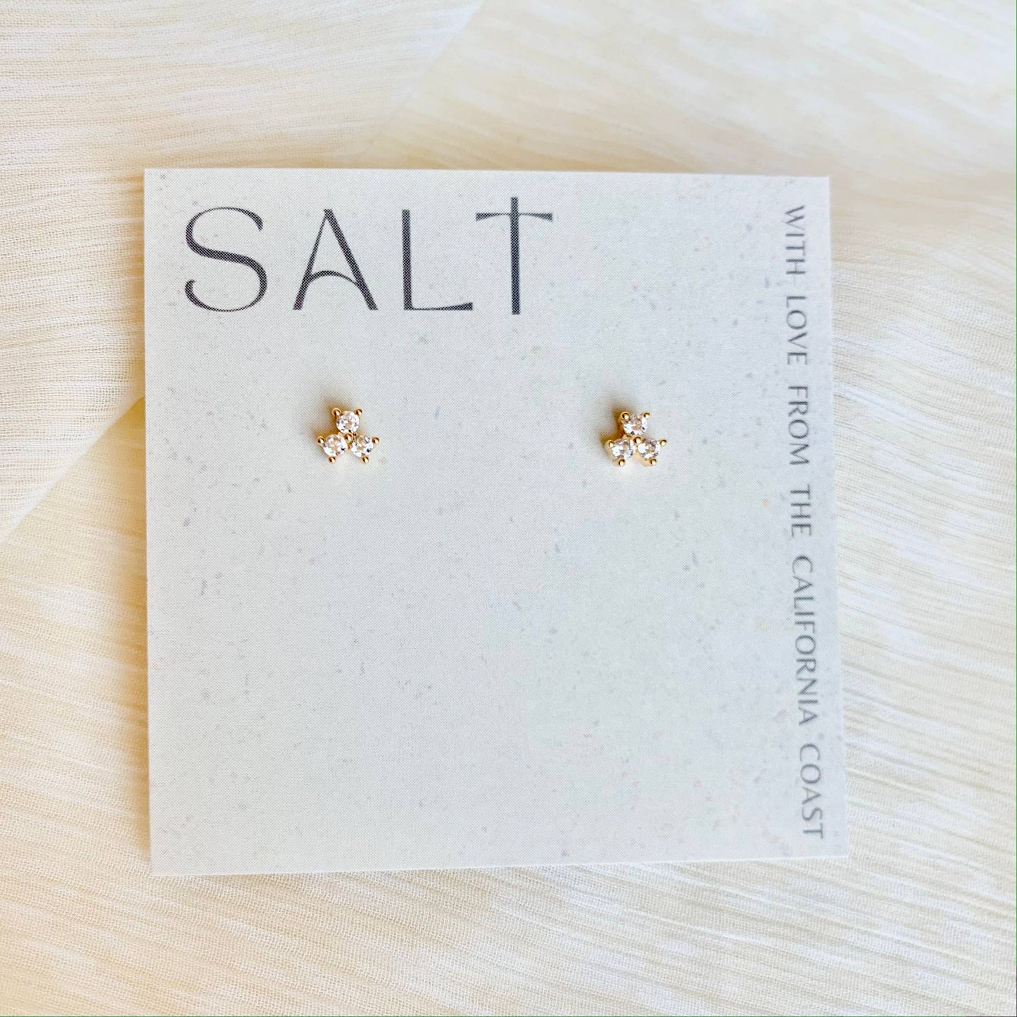 TRINITY STUDS | dainty stud earrings | rhinestone studs