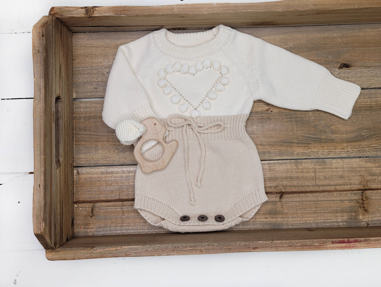 Baby Girl HEART Sweater Romper Knit Outfit| combo options