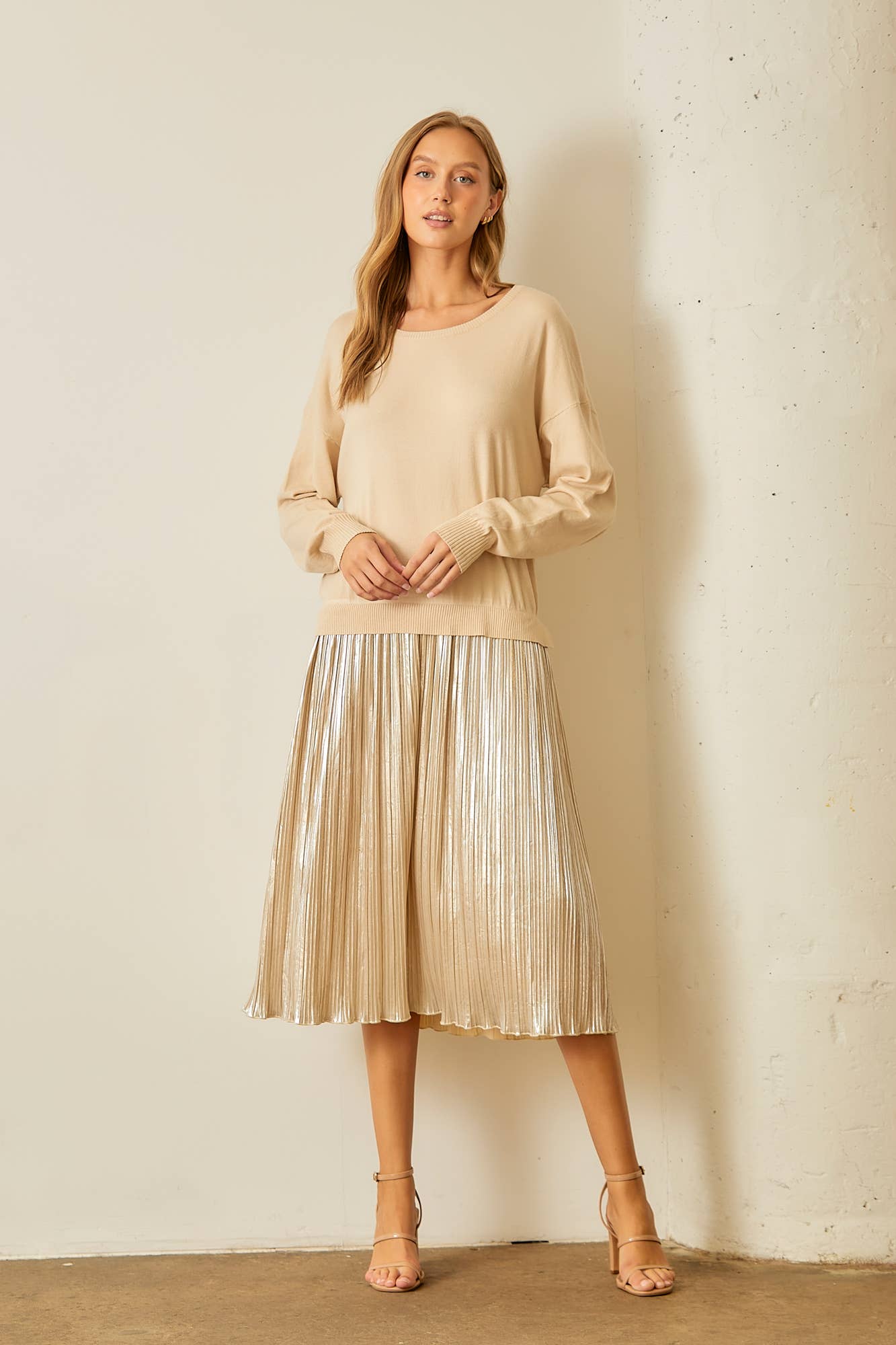 Sweater Pleated Skirt