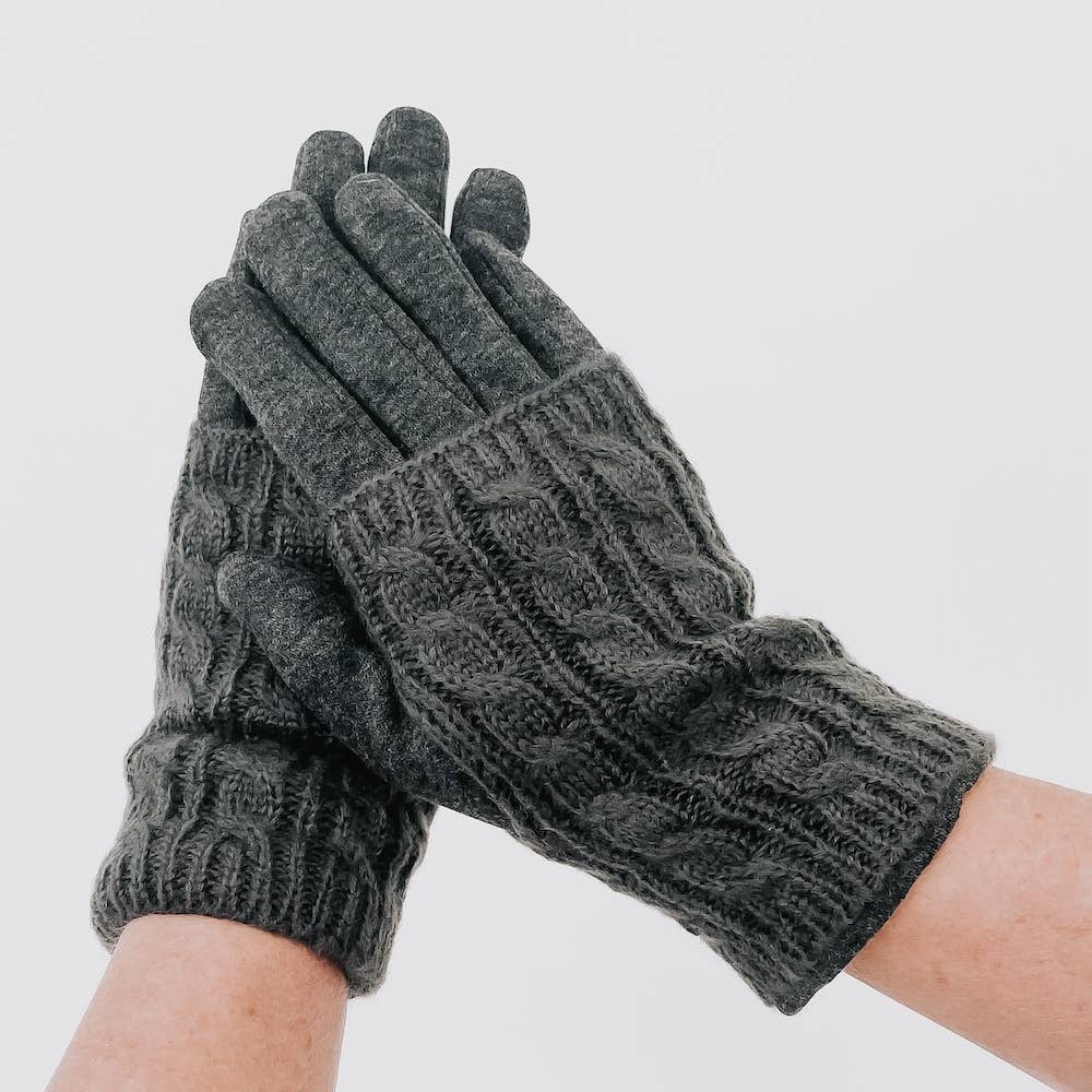 3 in 1 Cable Knit Gloves