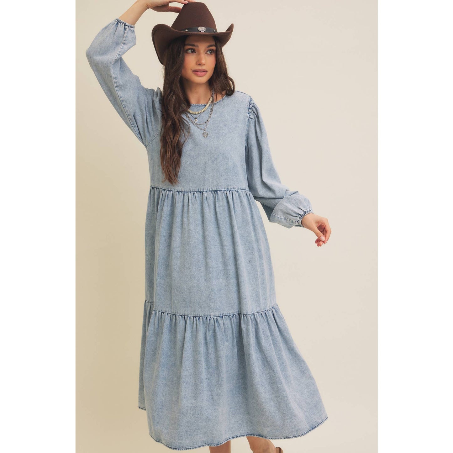 Acid Denim Wash Denim Dress